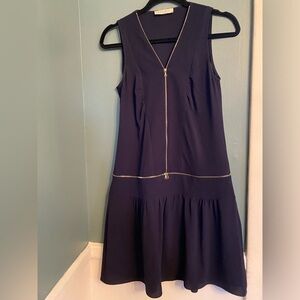 Sandro Paris women’s dress - sleevevelss - drop waist - gold zipper details